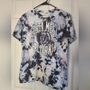 Hollister oversized graphic tee blue and white size XS